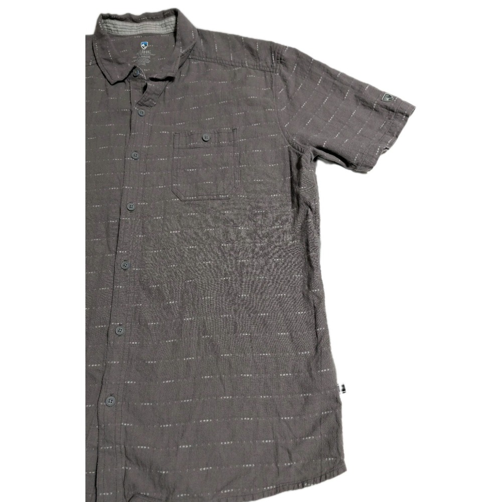 KUHL Men's XL‎ Gray Short Sleeve Button Up Shirt Lightweight Outdoor Casual - Picture 3 of 8